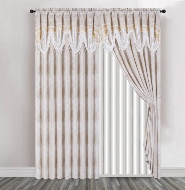 Megareja - Luxury Jacquard Curtain 100% Polyester. 300*45cm 1pc - 300*250cm 2pcs