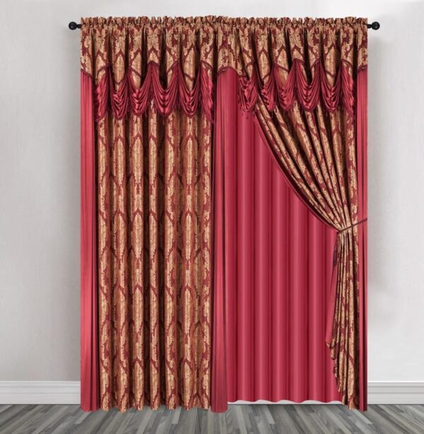 Megareja - Luxury Jacquard Curtain 100% Polyester. 300*45cm 1pc - 300*250cm 2pcs